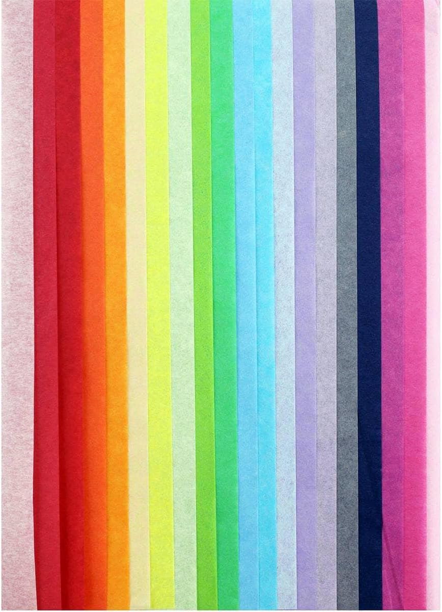 100 Multi Coloured Tissue Paper Sheets for Wrapping Packaging