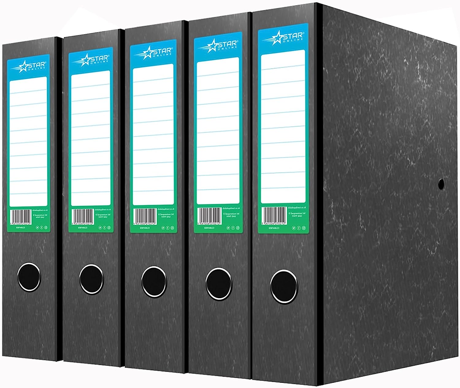 A4 Foolscap Marble Design Box Files With Spine Lock Spring