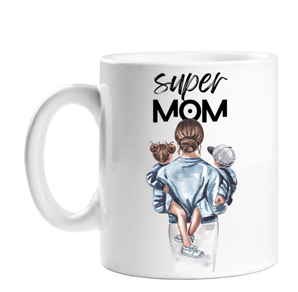 Super Mum Mug Mothers Day Gifts Best Novelty Mugs 11oz Ceramic Coffee
