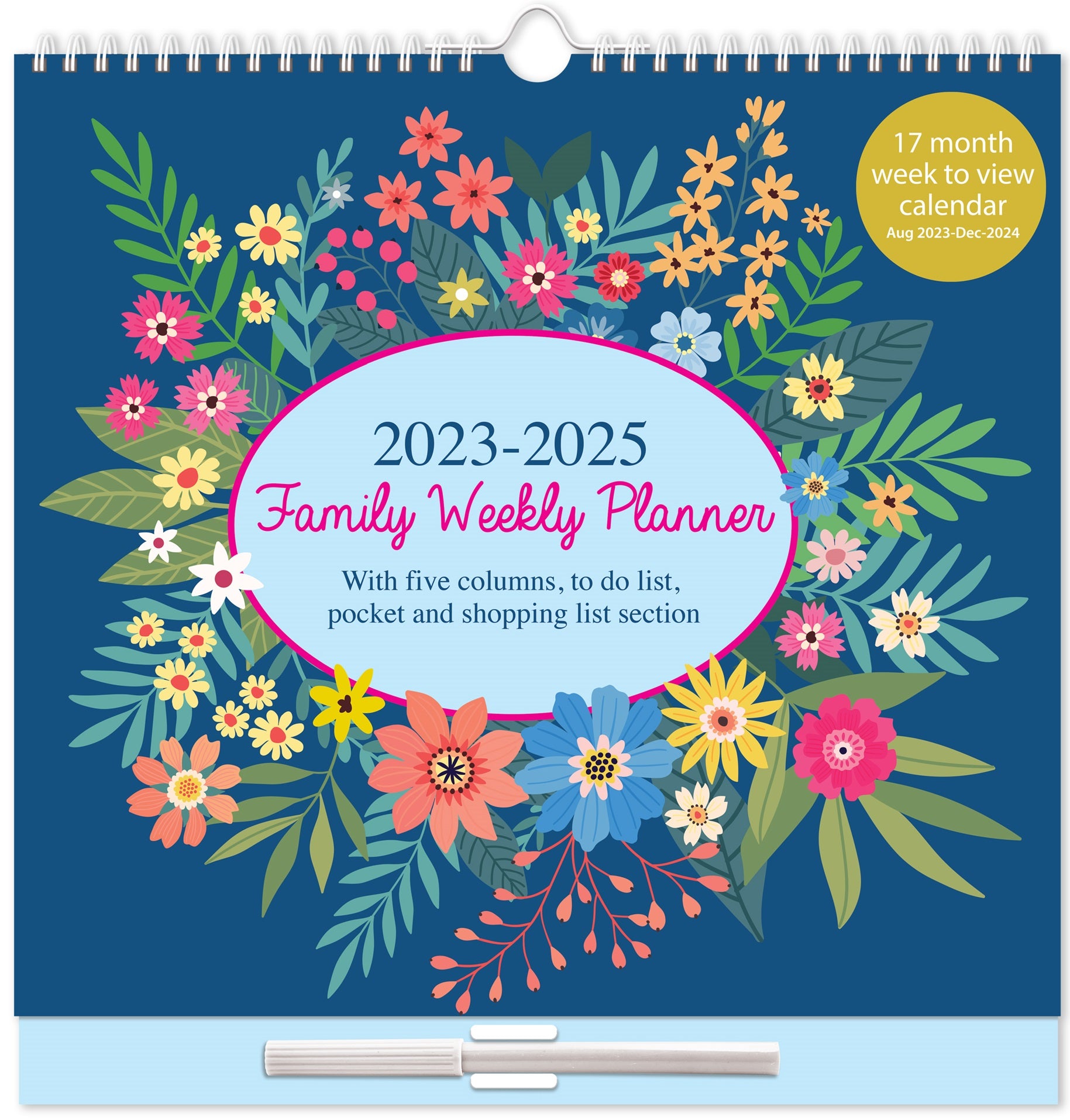 Large 2024 Family Planner 5 Columns Week to View Calendar with Memo Pa
