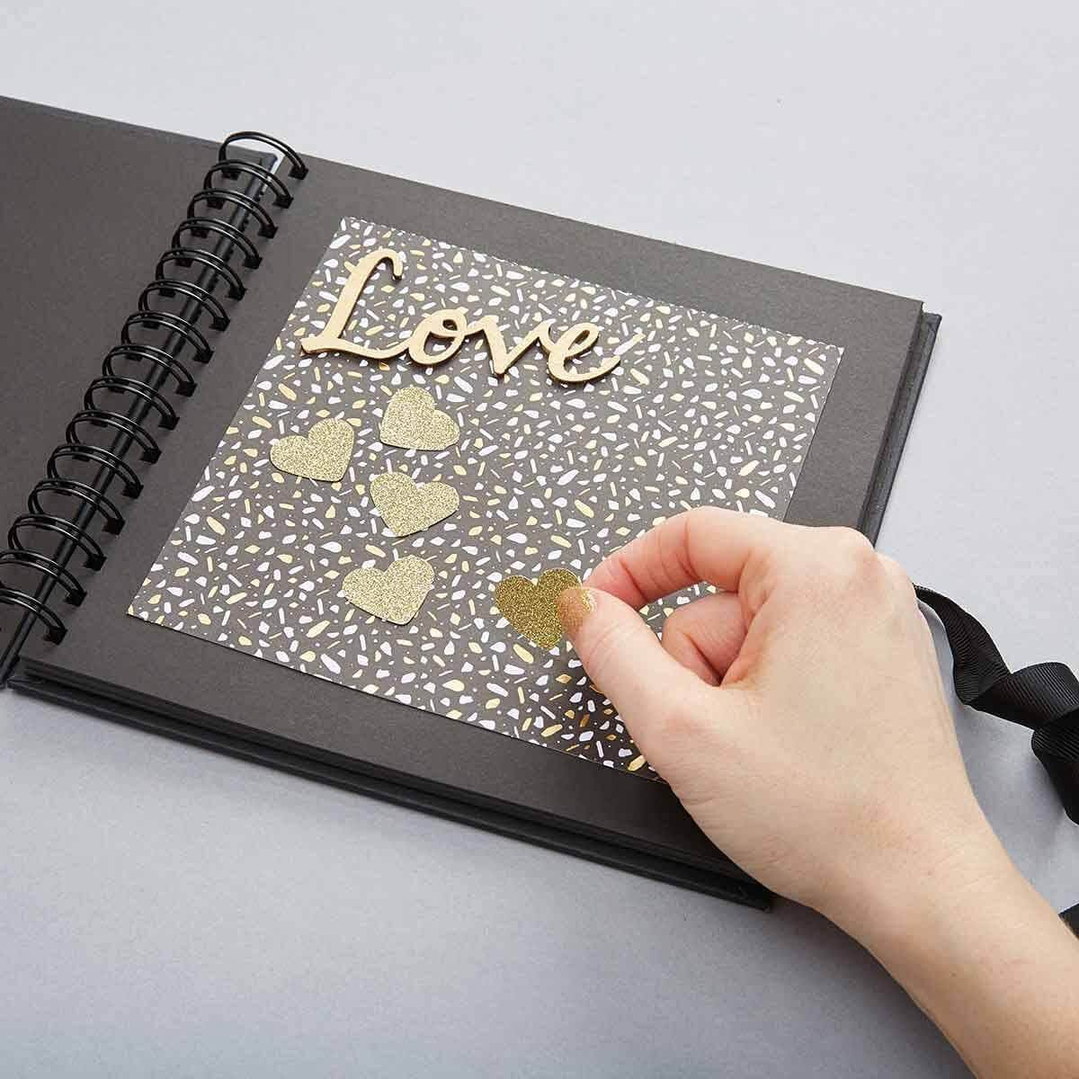 Black Large Square Kraft Scrapbook 40 Pages Album 30cm x 30 cm