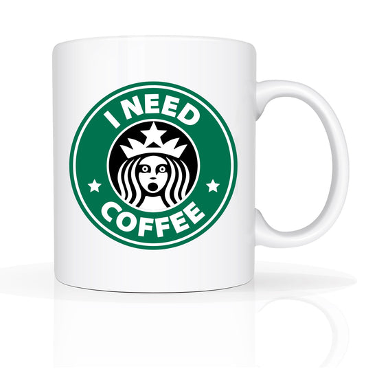 I Need Coffee - Funny Mug  Christmas Gift for Secret Santa Gifts for Work Colleagues